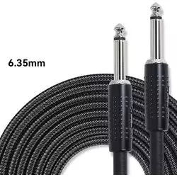 KIRLIN CIW-201B BK 20AWG Кабель инструментальный Jack-Jack 6 мм тканый 10м