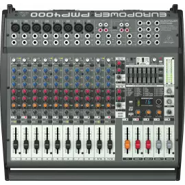 BEHRINGER PMP4000-EU Пульт микшерный, 16 каналов, со встроенным усилителем мощности, мастер-эквалайз