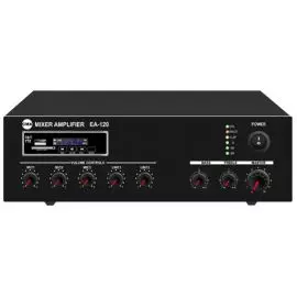 CMX AUDIO EA-120 Микшер усилитель 120ватт, встроенный Mp3 плеер USB и SD , FM тюнер, 3 Mic, 2 Aux, 70V/100V/4-16ohm