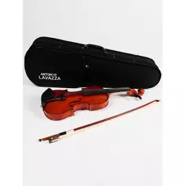 ANTONIO LAVAZZA VL-32 1/2 Скрипка (КОМПЛЕКТ - кейс + смычок + канифоль) верхняя дека – ель массив ,нижняя дека и обечайка – клен, гриф – клен, накладка на грифе, колки и подбородник – чёрное дерево, струнодержатель – метал. с 4-мя машинками,