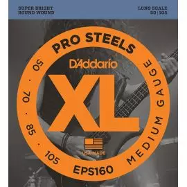 EPS160 ProSteels Комплект струн для бас-гитары, Medium, 50-105, Long Scale, D'Addario