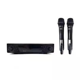 ​BG EX-200 Радиосистема вокальная, UHF 600-690MHz, PLL, 100*2 предустановленных канала, LCD экран, 2 ручных микрофона