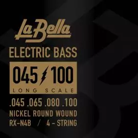 LA BELLA RX-N4B RX – Nickel Комплект струн для бас-гитары, никелированные, 45-100