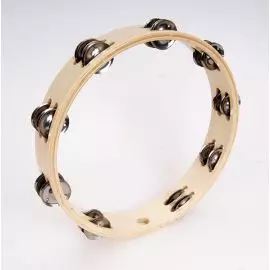 DADI HLT-122 Тамбурин круглый без кожи 12" деревянный, 2 ряда бубенцов