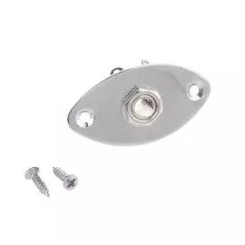 MUSICLILY M197 Выходной разъем электрогитары с накладкой, овальный, хром