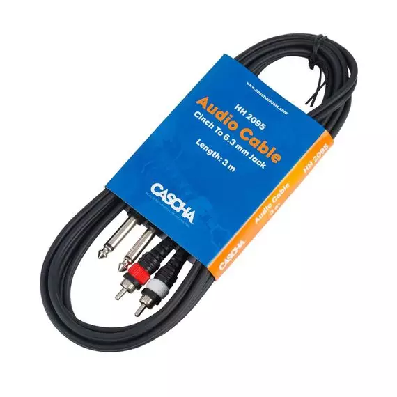 CASCHA HH-2095 Кабель акустический 2х6.3мм-2хRCA, стерео, 3м