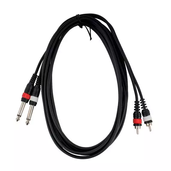 CASCHA HH-2095 Кабель акустический 2х6.3мм-2хRCA, стерео, 3м