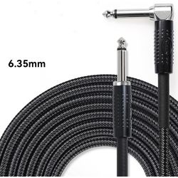 KIRLIN CIW-202B BK 20AWG Кабель инструментальный Jack-угловой Jack 6 мм тканый 3м