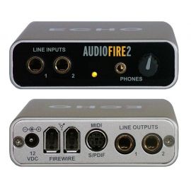 Echo AudioFire 2 Аудиоинтерфейс IEEE 1394, аналог 2х2, выход на наушники, S/PDIF (coax), MIDI.