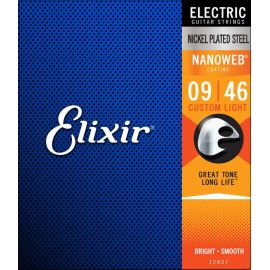 ELIXIR 12027 струны для электрогитары Anti Rust NanoWeb Custom Light (009-011-016-026-036-046)