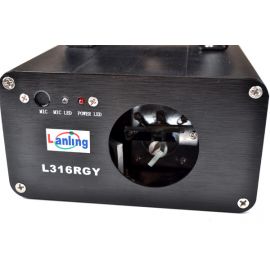 LANLING L316RGY лазер трехцветный RGY: красный 80mW зеленый 400mW микш.желтый 120mW, более 100 паттернов