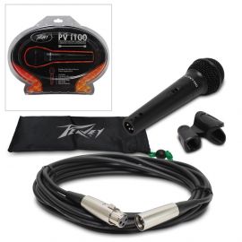 PEAVEY PVI 100 XLR Комплект: микрофон динамический кардиоидный вокальный, кабель XLR-XLR 6м, крепление с адаптером, чехол