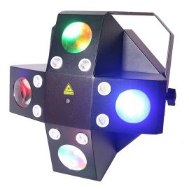 LED STAR Circus III Эффект светодиодный многолучевой, 8*12Вт W, 20*3Вт R/G/B/W/A, лазер R 150Mw/G 50