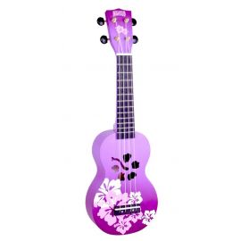 MAHALO MD1HBPPB Укулеле сопрано с чехлом, струны Aquila, цвет Purple Burst, серия Hibiscus