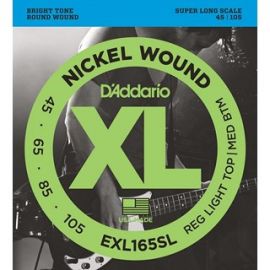 D'ADDARIO EPS165 ProSteels Комплект струн для бас-гитары, Custom Light, 45-105, Long Scale