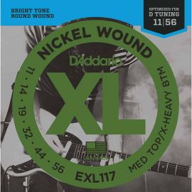 D'ADDARIO EXL117 XL NICKEL WOUND Струны для электрогитары Meduim Top/Extra Heavy Bottom 11-56