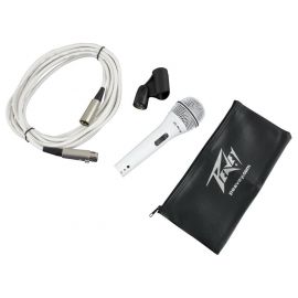 PEAVEY PVi 2W XLR MIC Комплект: микрофон динамический кардиоидный вокальный белого цвета, кабель XLR-XLR 6м, крепление с адаптером, чехол