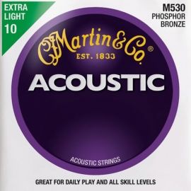 MARTIN M530 калибр 10-47 Струны для акустической гитары, фосфор/бронза, Extra Light,
