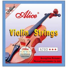ALICE A703 Комплект струн для скрипки, никель,E/Ми: нержавеющая сталь. A/Ля: основа — сталь, оплетка