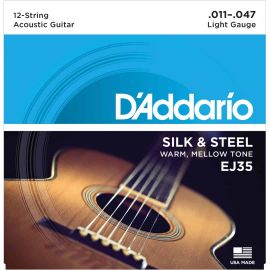 D'ADDARIO EJ35 струны для 12-струнной гитары, шёлк/сталь 11-47