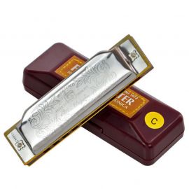 SUZUKI 1072 C губная гармоника диатоническая Folkmaster "C", 10 holes, пластиковый корпус, никелиров