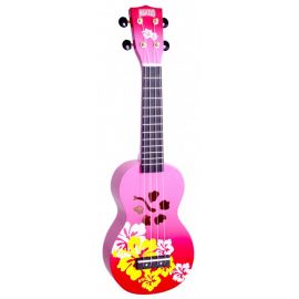 MAHALO MD1HBRDB Укулеле сопрано с чехлом, струны Aquila, цвет Red Burst, серия Hibiscus