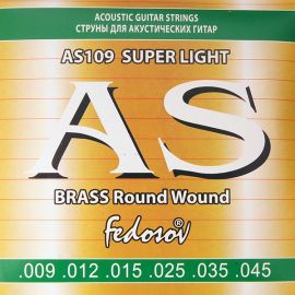 FEDOSOV AS109 Brass Round Wound Комплект струн для акустической гитары, латунь, 09-45,
