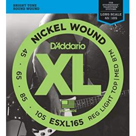 D'ADDARIO ESXL165 Nickel Wound Medium, 45-105, шарик на 2 концах, Long Scale.Комплект струн для бас