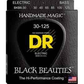 DR BKB6-30 Black Beauties Комплект струн для 6-струнной бас-гитары, сталь, с покрытием, 30-125, Для