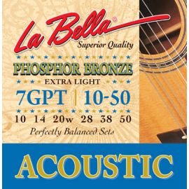 LA BELLA PB 7GTP XL 10-50 Струны для акустический гитары фосфор-бронза.