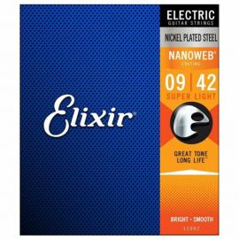 ELIXIR 12002 NANOWEB струны для электрогитары Anti Rust NanoWeb Super Light (009-011-016-024-032-042) 12002