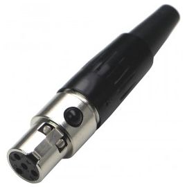 JTS MINI XLR Кабельный разъём мини-XLR: 4-х контактный, `мама`. С фиксатором кабеля.