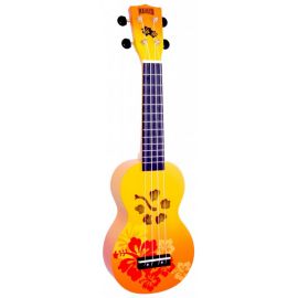 MAHALO MD1HBORB Укулеле сопрано с чехлом, струны Aquila, цвет Orange Burst, серия Hibiscus