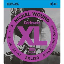 D'ADDARIO EXL120 XL NICKEL WOUND Super Light 9-42,Струны для электрогитары