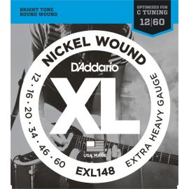 D'ADDARIO EXL148 XL NICKEL WOUND Extra Heavy 12-60,Струны для электрогитары