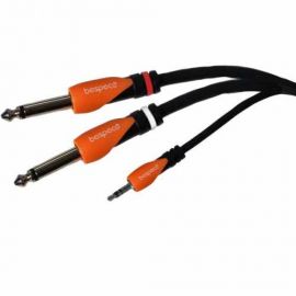BESPECO SLYMSJ300 Кабель готовый серии "SILOS", JACK stereo 3.5mm - 2 x JACK mono 6.3mm, длина 3м