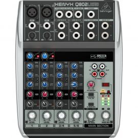 BEHRINGER XENYX Q802USB-EU Пульт микшерный универсальный малошумящий премиум-класса (2 моновхода, 2