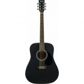 VESTON D-45 SP/BKS акустическая гитара, дредноут, черная, матовая.
