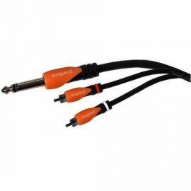 BESPECO SLYSRM180 Кабель готовый соединительный серии "SILOS", JACK stereo 6.3мм - 2хRCA male, 1.8м