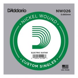 NW026 Nickel Wound Отдельная струна для электрогитары, никелированная, .026, D'Addario
