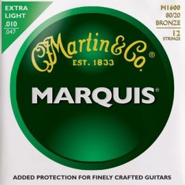 MARTIN M1600 MARQUIS НАБОР 12 СТРУН для гитары Акустик материал: Бронза мензура: Стандарт  толщины,