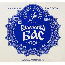 ГОСПОДИН МУЗЫКАНТ BB6x Балалайка БАС Комплект из 3-х струн для балалайки БАС.