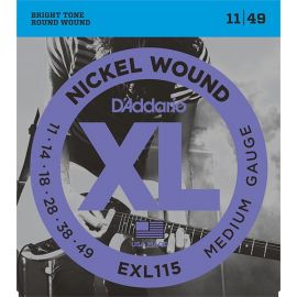 EXL115 XL NICKEL WOUND Струны для электро-гитары Blues/Jazz Rock 11-49 D`Addario EXL115 019954141288
D'Addario EXL115 Nickel Wound Electric Guitar Strings, Medium/Blues-Jazz Rock, 11-49
