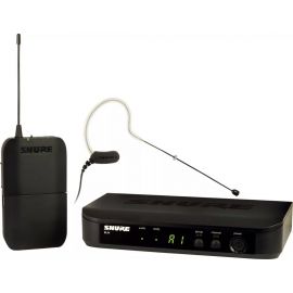 SHURE BLX14E/MX53 M17 радиосистема с ушным микрофоном всенаправленным микрофоном с заушиной MX153, 662-686 МГц, встроенные антенны. Черный