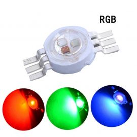 STOREMUSIC 00008054 Светодиод 3W RGB,Красный (620-635 Нм, 35 Лм), Зеленый (520-535 НМ, 80 Лм) и Синий (460-470 Нм, 25 Лм), ток 350 мА на один цвет, раздельные выводы на каждый цвет.