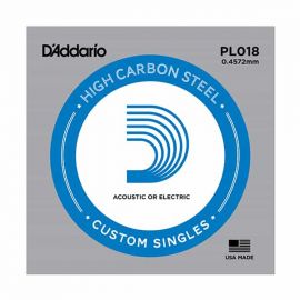 D'ADDARIO PL018 PLAIN STEEL Отдельная струна без обмотки, сталь, .018
