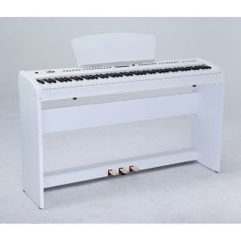 SAI PIANO P-65WH Пианино цифровое, 88 клавиш, молоточковая механика, 130 тембров, 100 стилей,  64 голосая полифония, хорус, реверберация, MP3 плеер/рекордер,  20 демо, усилитель 2*14Вт, стойка, три педали