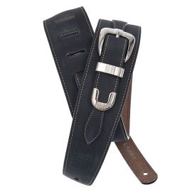 25LBB00 Belt Buckle Ремень для гитары, кожаный, черный, декоративная пряжка, Planet Waves