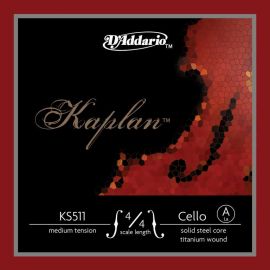 D'ADDARIO KS511-4/4M Kaplan Отдельная струна Ля/A для виолончели размером 4/4, среднее натяжение