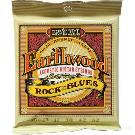 Ernie Ball 2008 комплект струн Earthwood 80/20 Bronze Rock and Blues для 6-струнной акустической гитары.